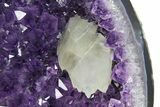 Amethyst Geode Section with Calcite on Metal Stand - Uruguay #171907-1